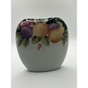 Vintage Four Seasons Serenade Porcelain Pillow Vase Russ Berry Peach Plum